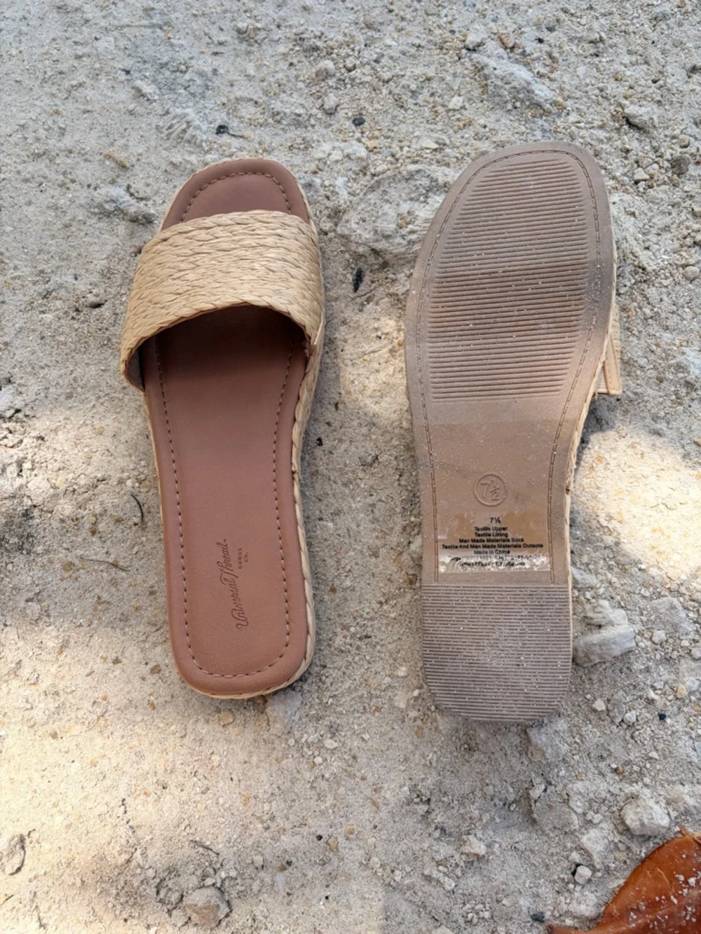 Universal Thread Mardi Raffia Platform Slide Sandals - Picture 2 of 5